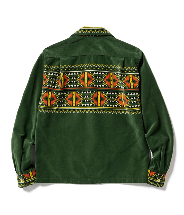 Lot No. SE28535 / Mid 1950s Style Corduroy Sports Shirt GEOMETRIC PATTERN