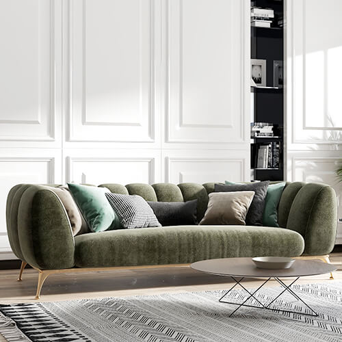 3人掛けソファ グリーン