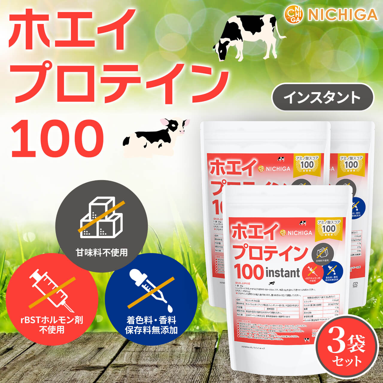 ホエイプロテイン 100【instant】 の販売 | 【NICHIGA（ニチガ