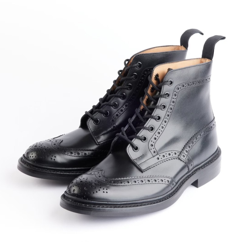 トリッカーズ STOW BLACK ウィングチップ メンズ