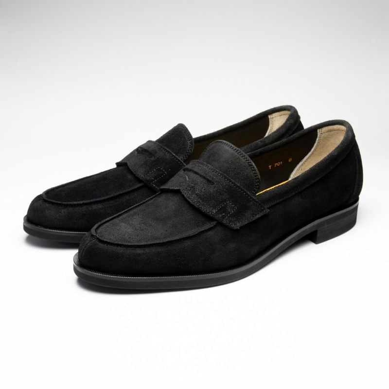 トレーディングポスト T701 BLACK ローファー メンズ