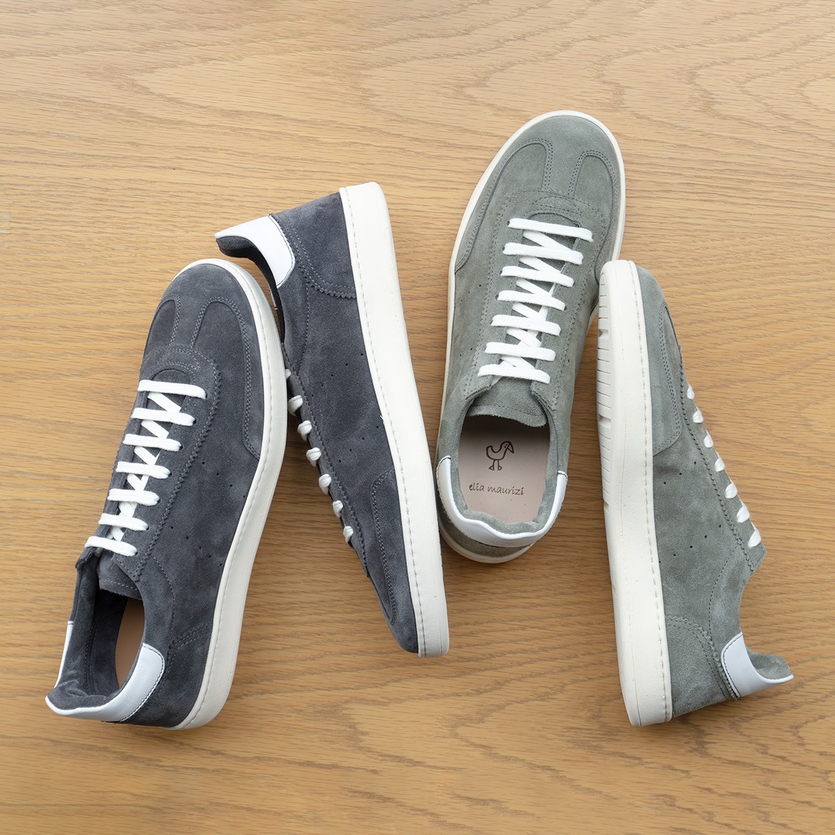 エリア・マウリッツィ 16255 GRUNGE+BIANCO レザースニーカー メンズ