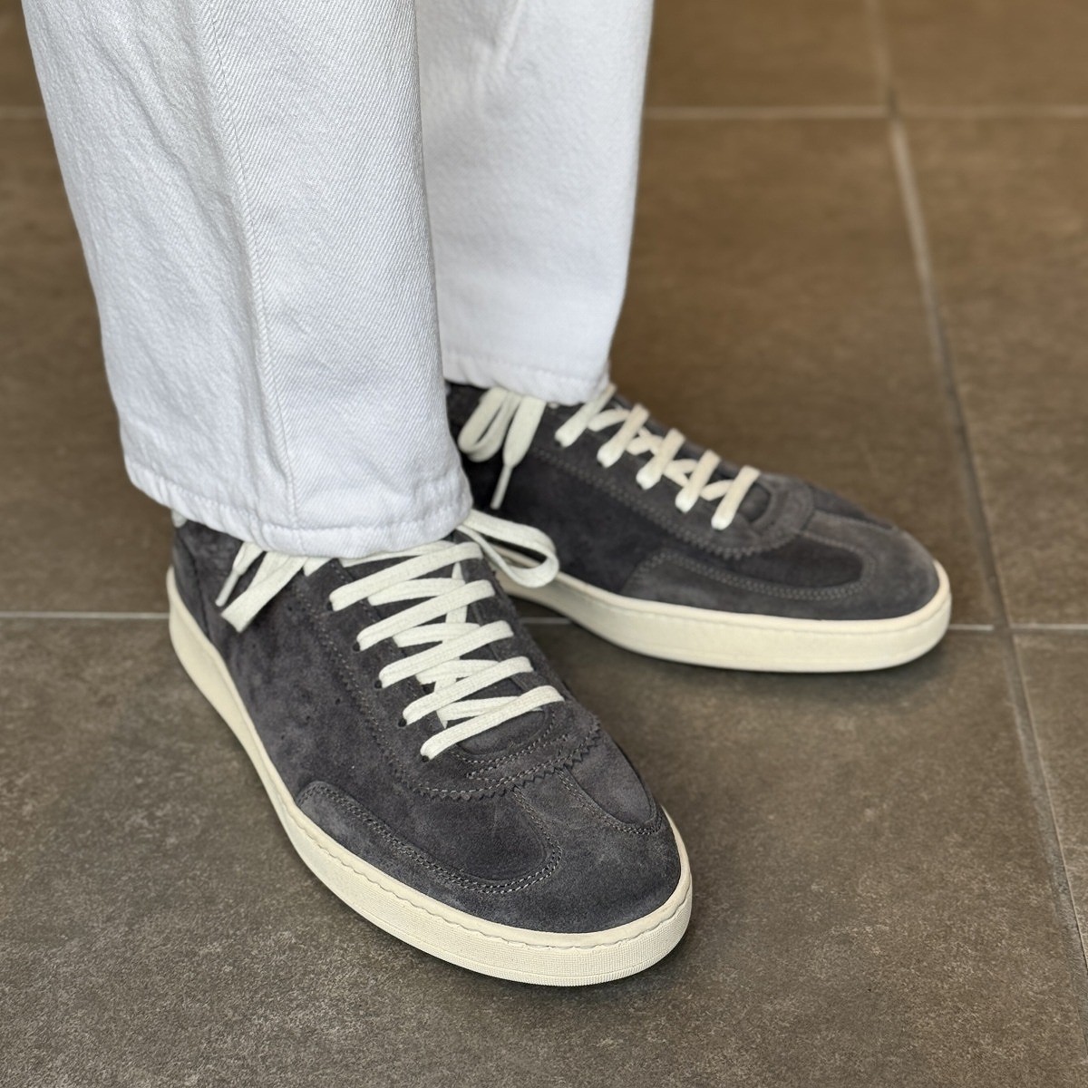 エリア・マウリッツィ 16255 GRUNGE+BIANCO レザースニーカー メンズ
