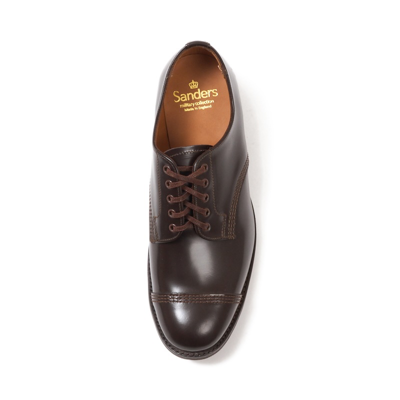 【SANDERS】ミリタリーダービーシューズ UK8 サンダース ミリタリーダービーシューズ|M.DERBYCAPTOE EBONYBROWN