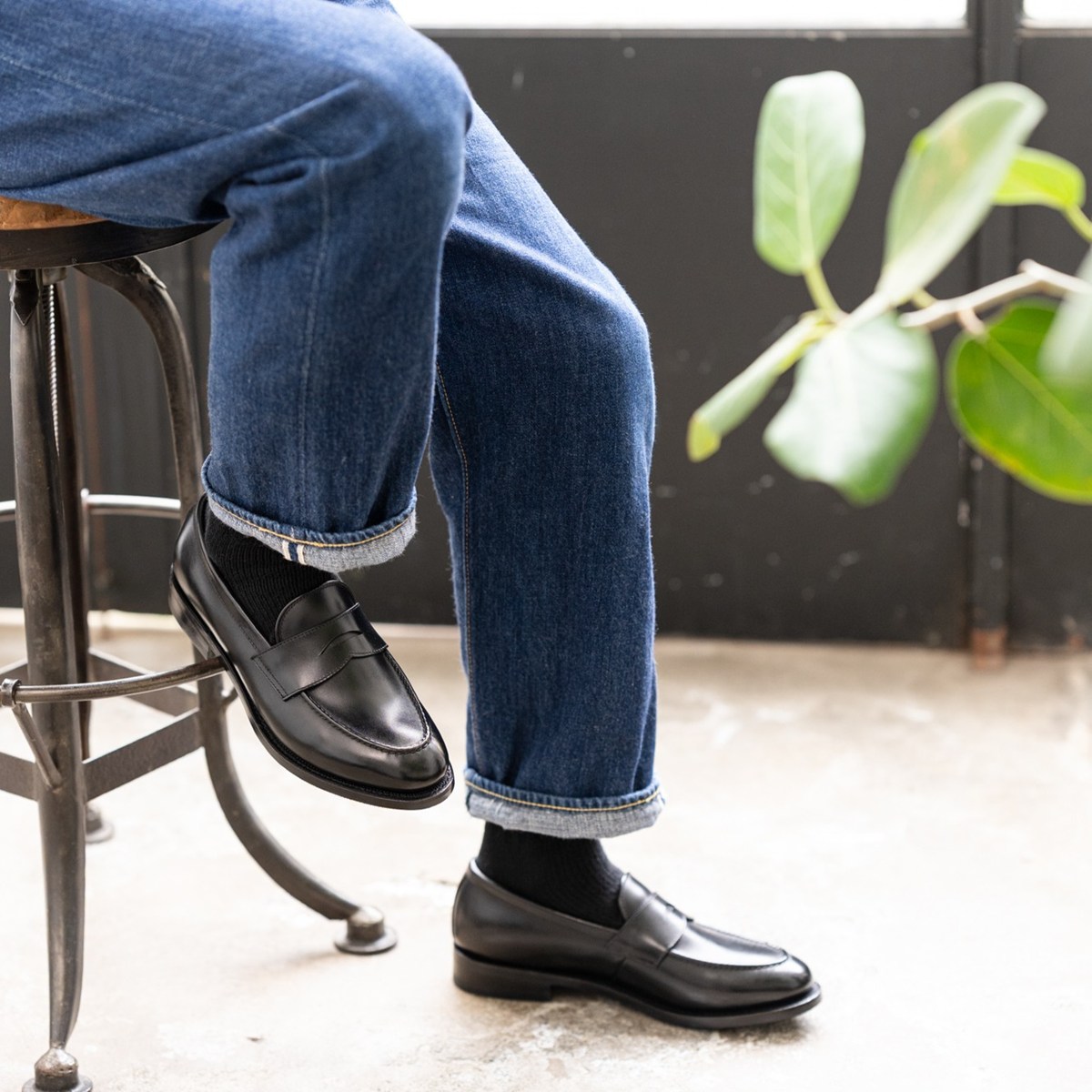 トレーディングポスト CBV1225 BLACK ローファー メンズ