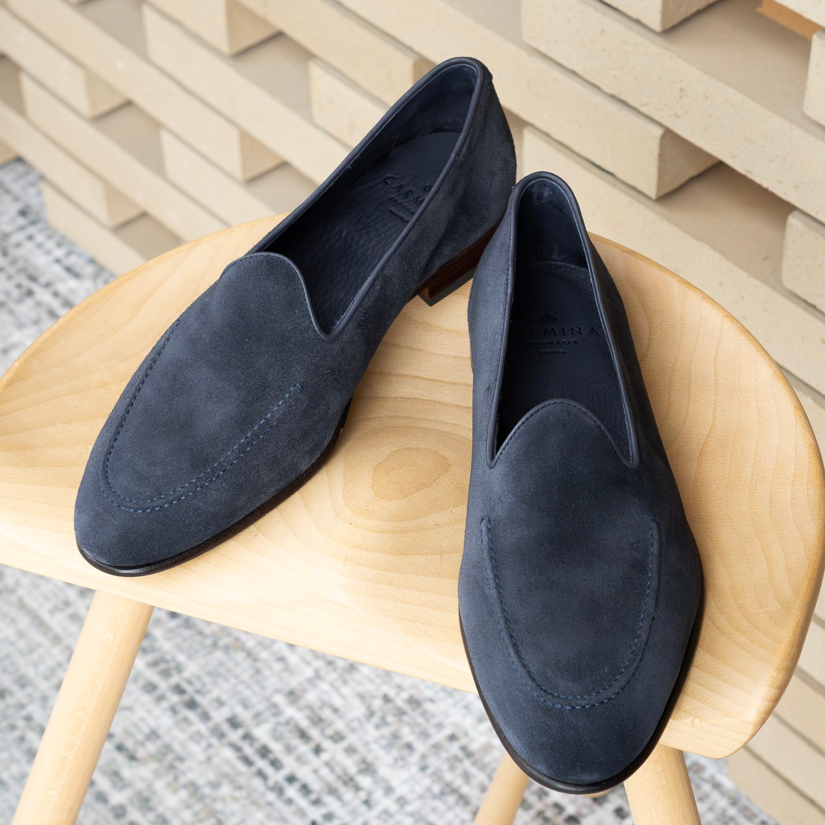 カルミーナ 580759 NAVY ヴァンプローファー メンズ