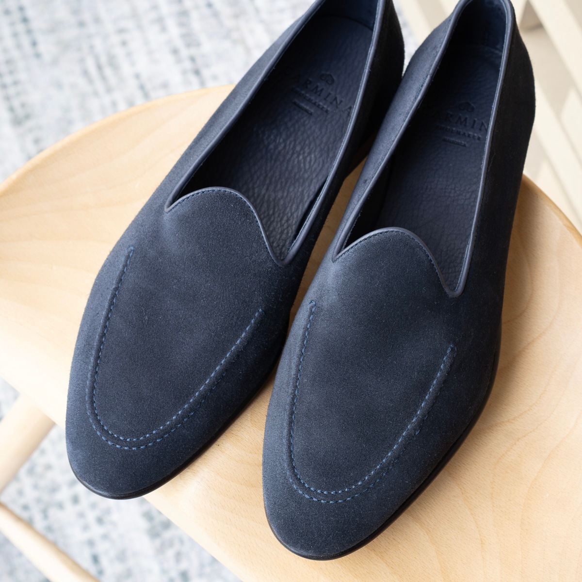 カルミーナ 580759 NAVY ヴァンプローファー メンズ