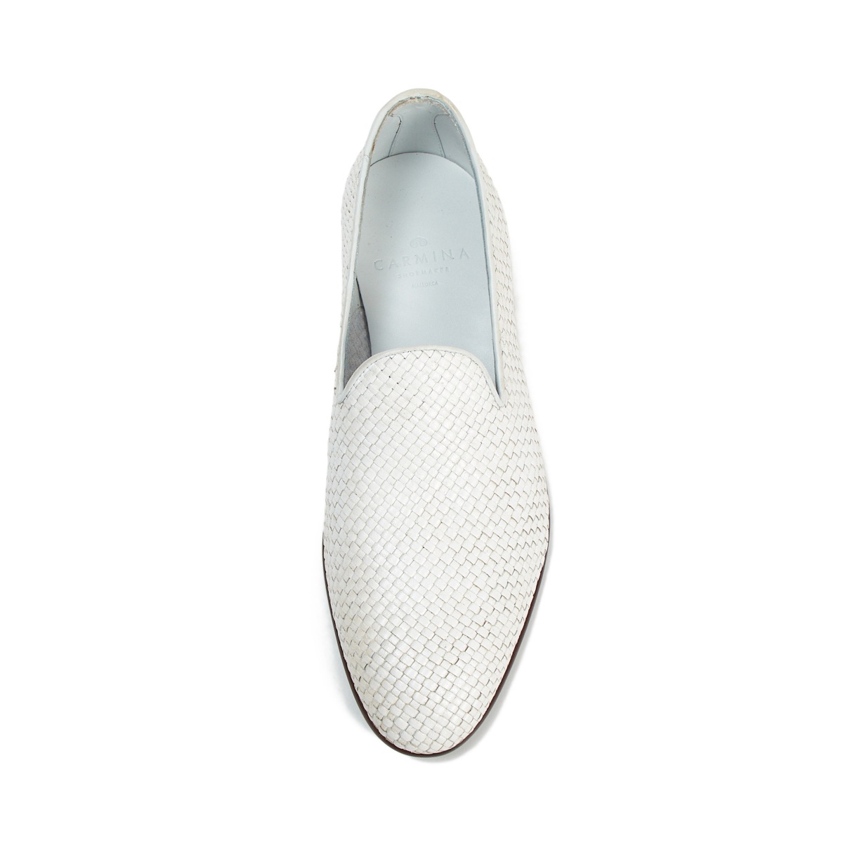 【再値下げ】【SALE】カルミーナ 580918 WHITE プレーンローファー メンズ[サイズ交換不可]
