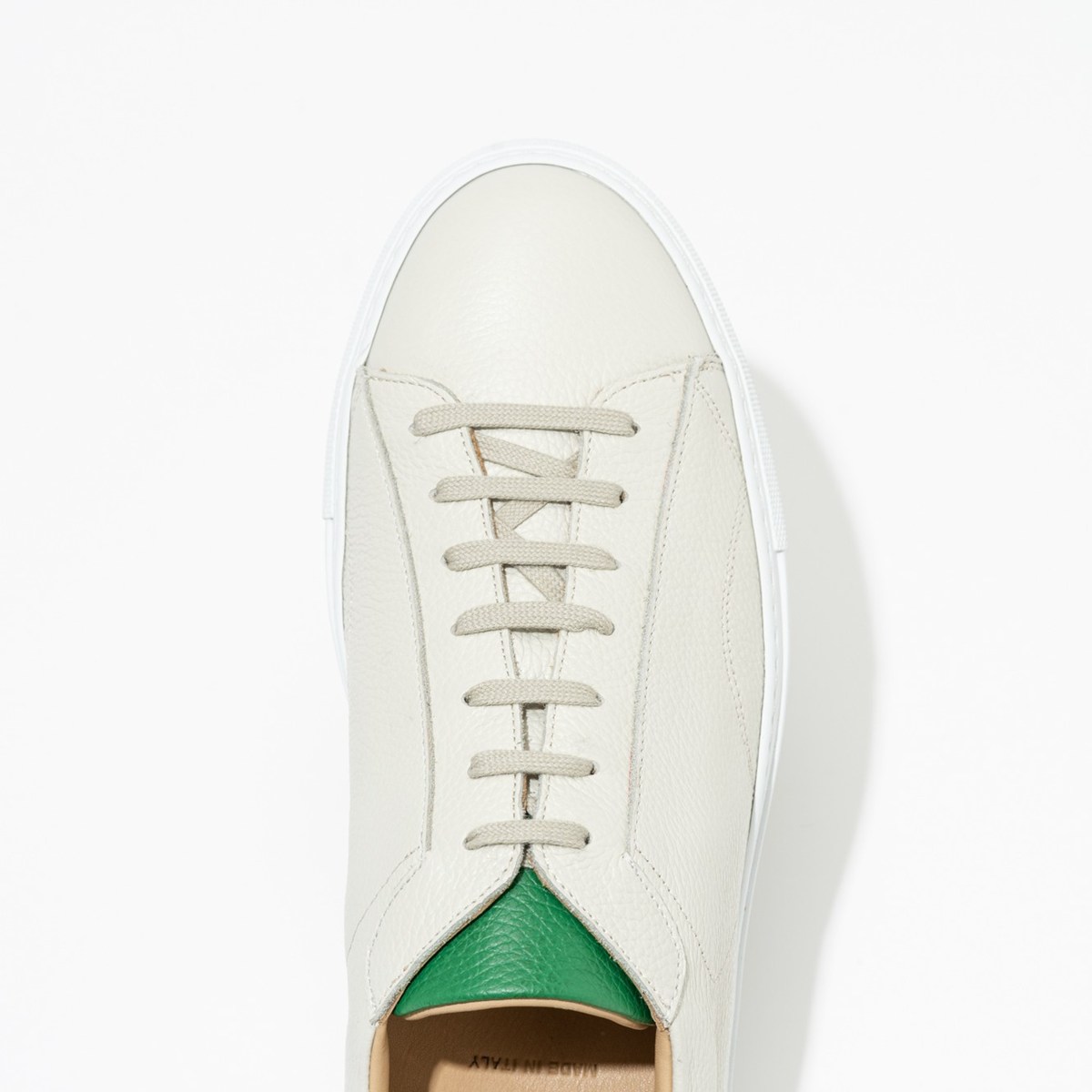 トレーディングポスト CS-LOW WHITE/GREEN レザースニーカー メンズ