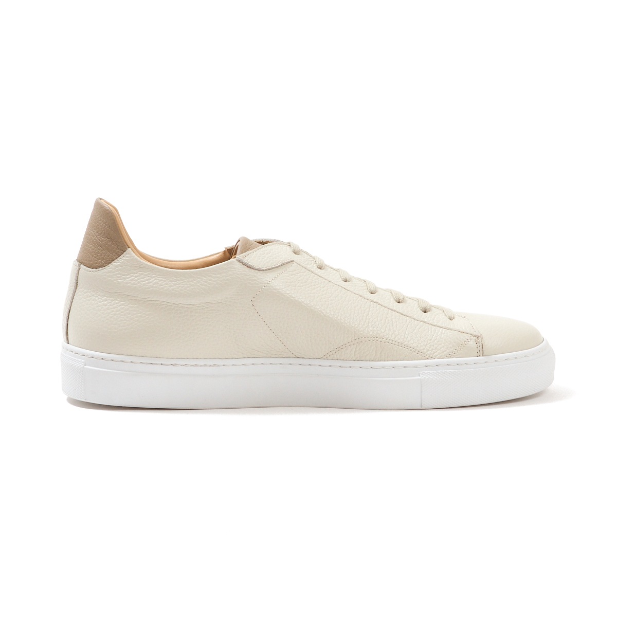 トレーディングポスト CS-LOW WHITE+BEIGE レザースニーカー メンズ
