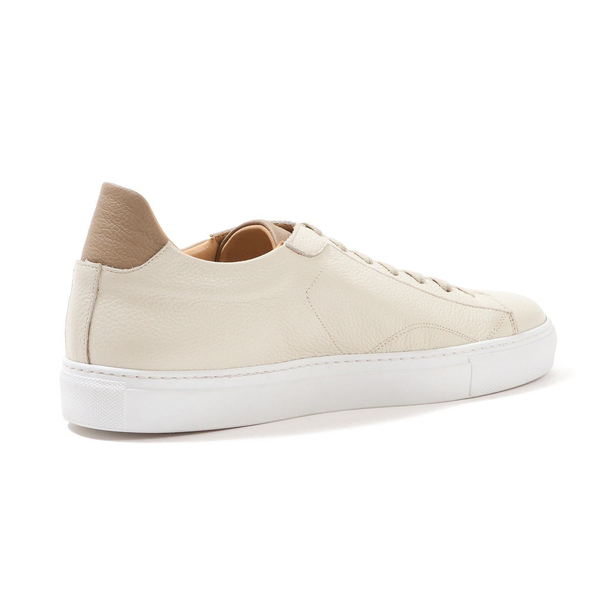 トレーディングポスト CS-LOW WHITE+BEIGE レザースニーカー メンズ
