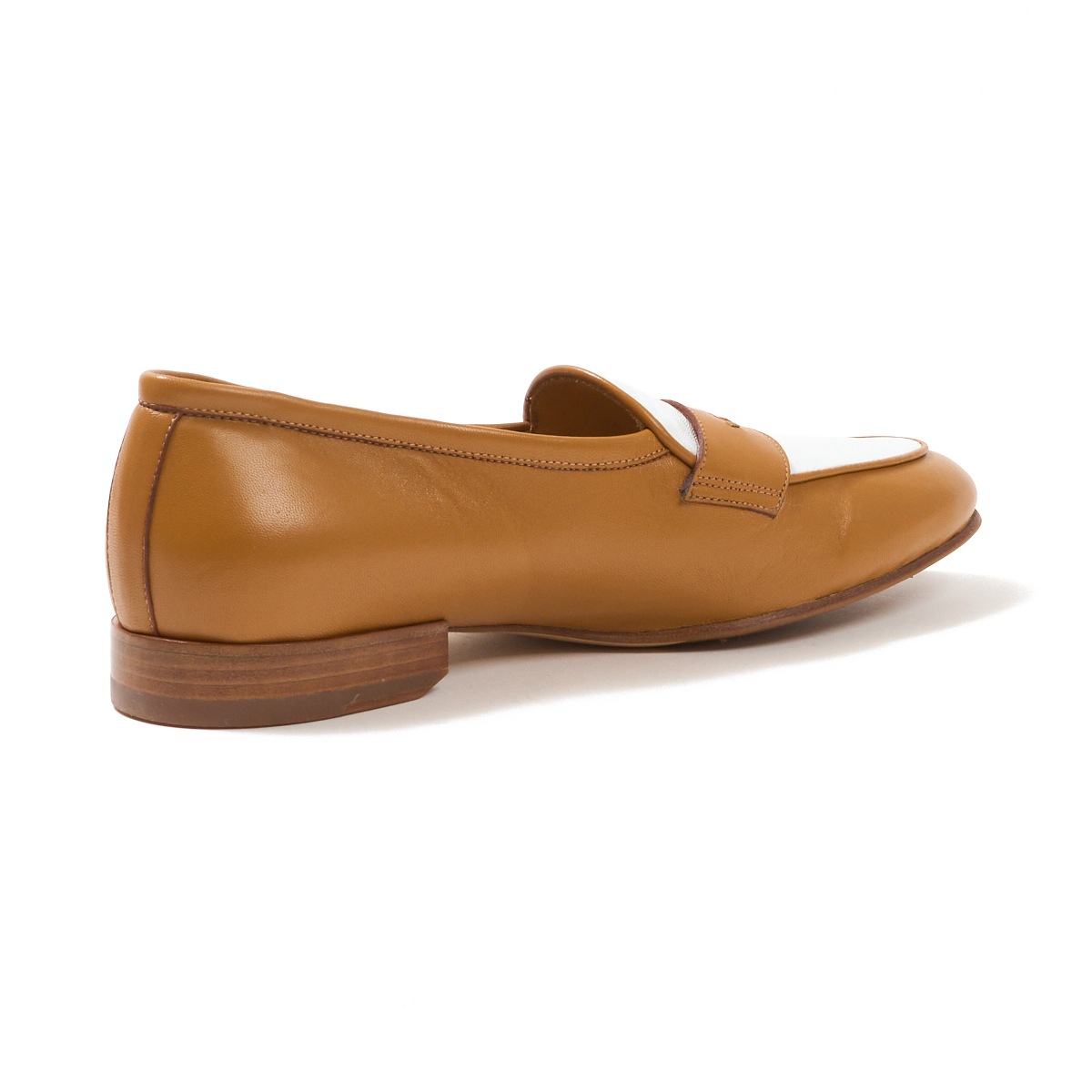 トレーディングポスト LUPO BROWN/WHITE コンビローファー メンズ