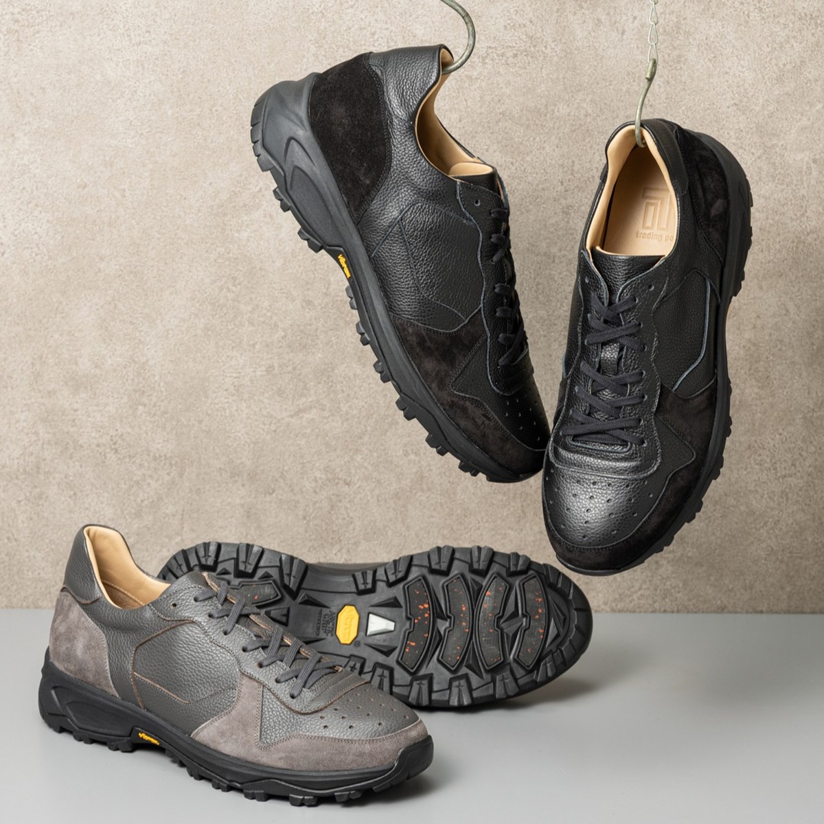 トレーディングポスト RUN-CLIMB BLACK+BLACK トレッキングスニーカー メンズ