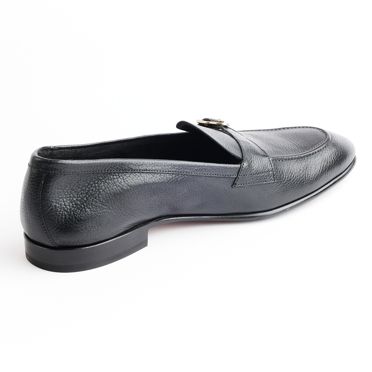 カルミーナ ADJ580931002 BLACK ストラップローファー メンズ