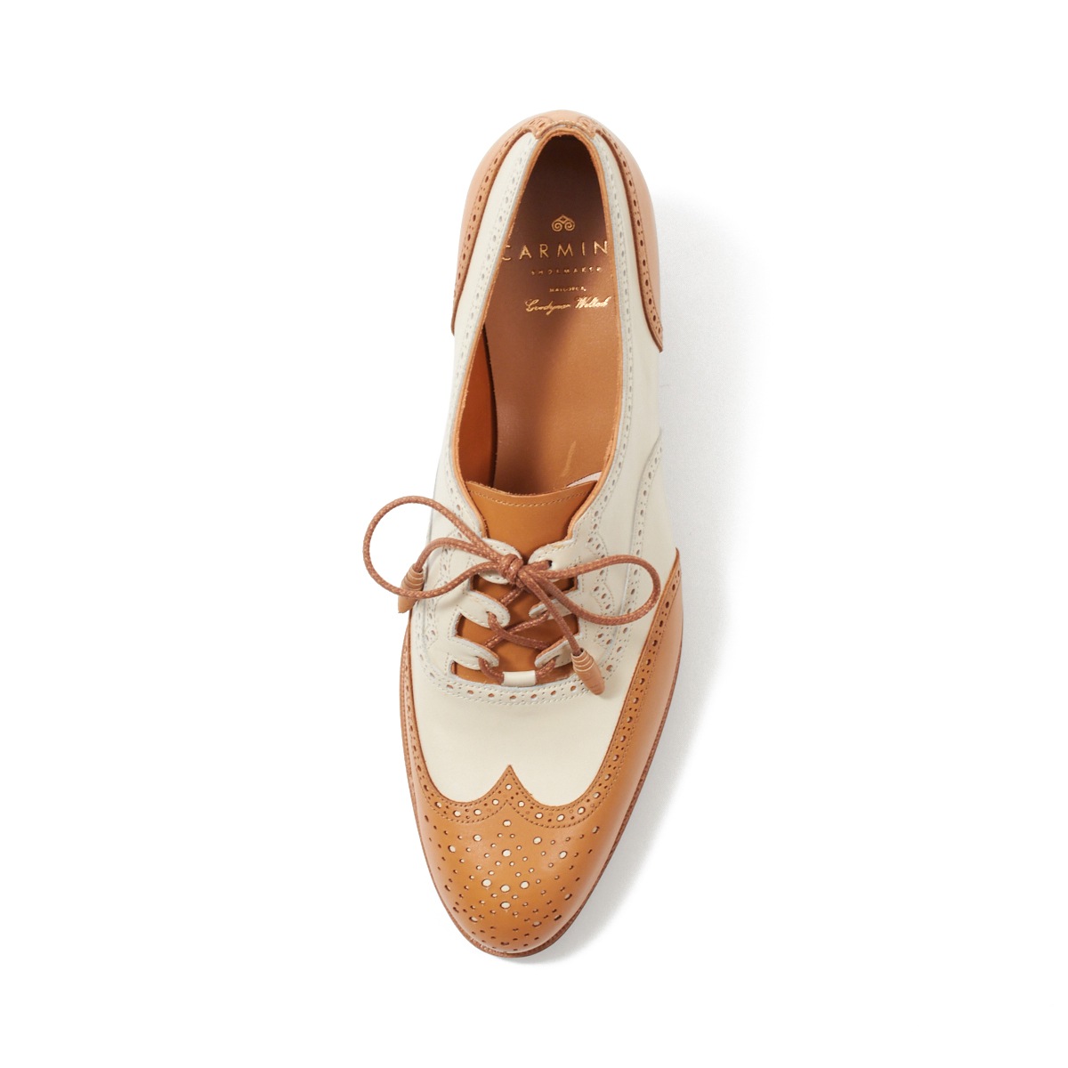 カルミーナ 1090 CAMEL+BONE ウィングチップ レディース | カルミーナ