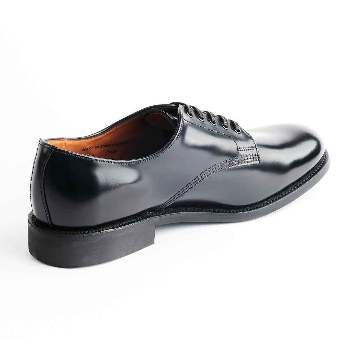 【8月1日より68,200円(税込)】サンダース OFFICER SHOE BLACK プレーントウ メンズ