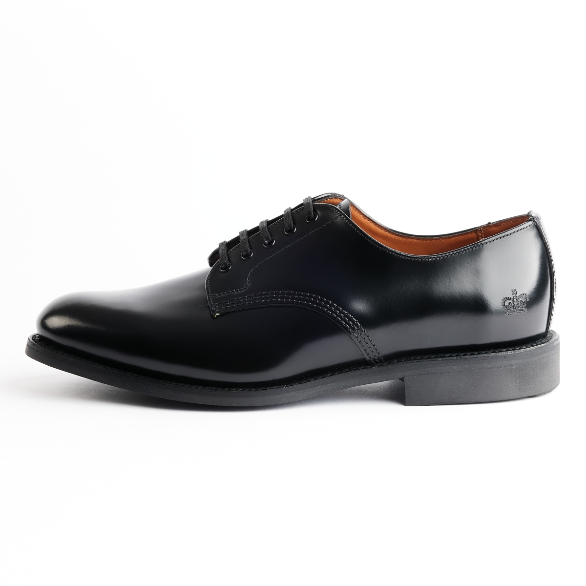 サンダース OFFICER SHOE BLACK プレーントウ メンズ