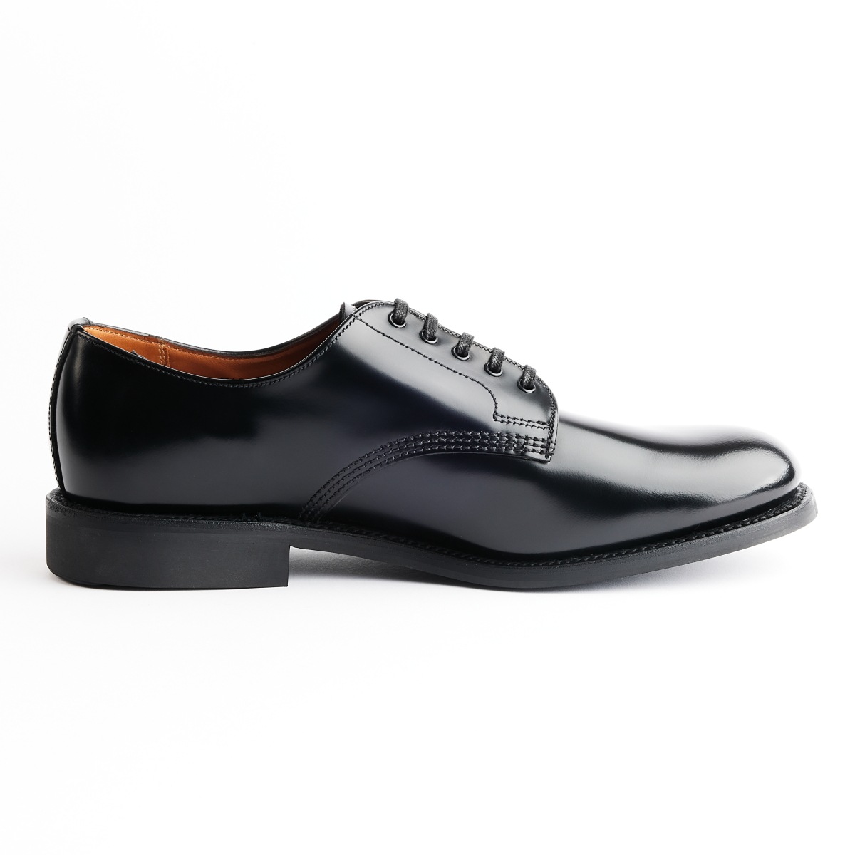 サンダース OFFICER SHOE BLACK プレーントウ メンズ
