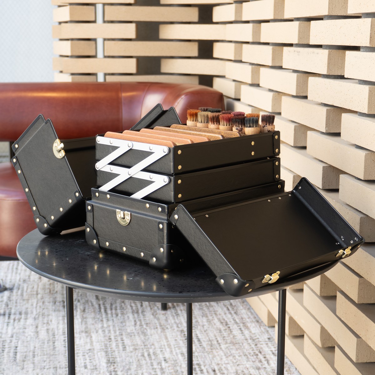 タイムボイジャー シューケア用品収納ボックス BLACK メンテナンス