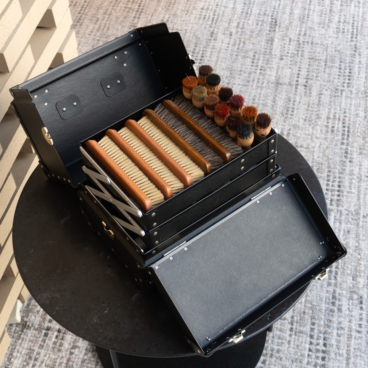 タイムボイジャー シューケア用品収納ボックス BLACK メンテナンス