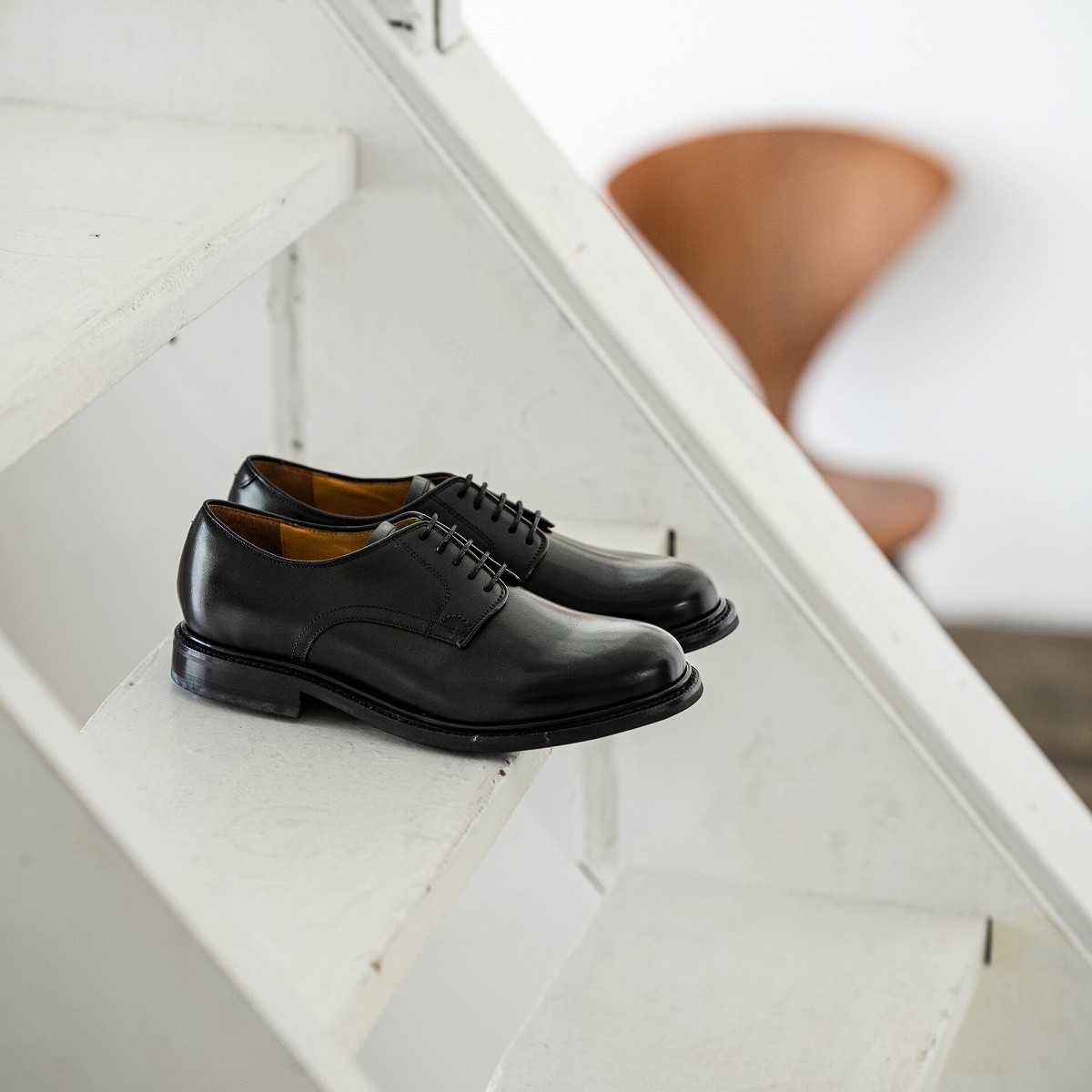 トレーディングポスト 2101 BLACK プレーントゥ メンズ