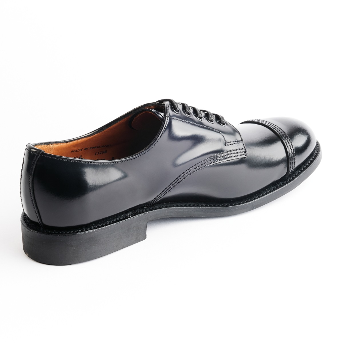 サンダース MILITARY DERBY SHOE BLACK キャップトウ メンズ