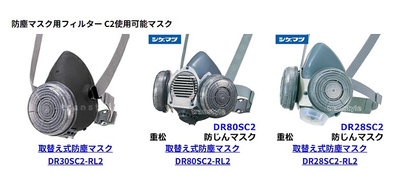 シゲマツ/重松 防塵マスク用フィルター C2（1個）【粉塵/作業/医療用