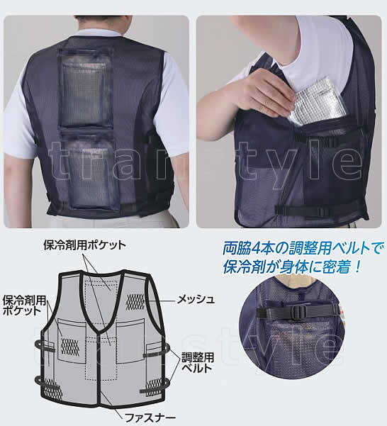 熱中症対策/暑さ対策】 スーパークールベスト （保冷剤を凍らせて使用