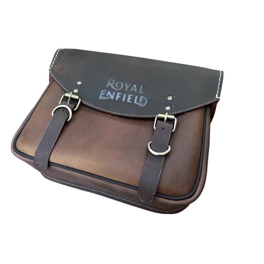 Royal Enfield レザーサイドバッグ ソロ Rusty Brown