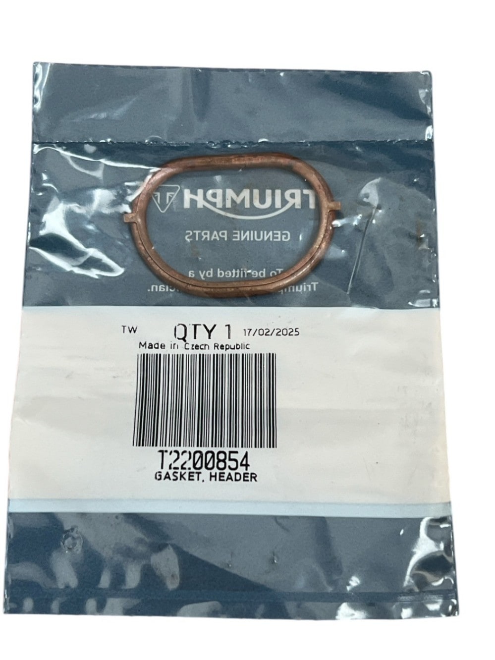 TRIUMPH 純正エキゾーストガスケット T2200854