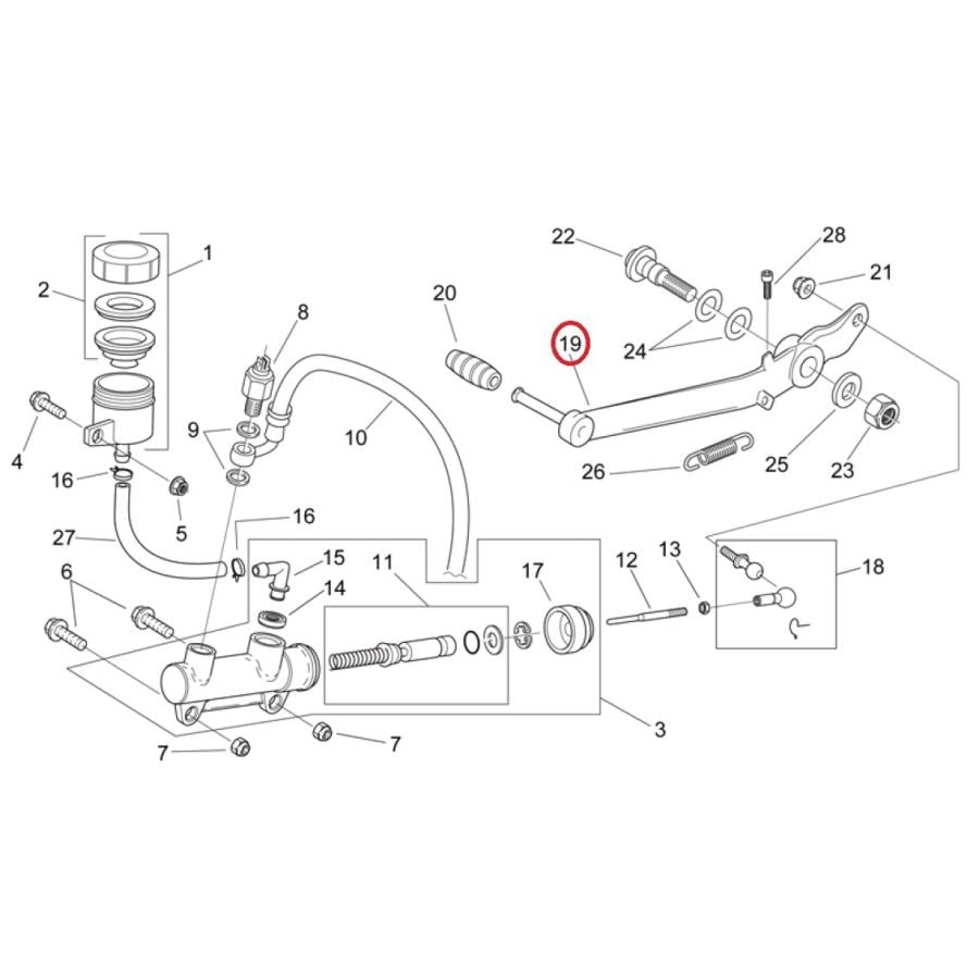 aprilia RS50 99-05年 純正リアブレーキペダル AP8235012