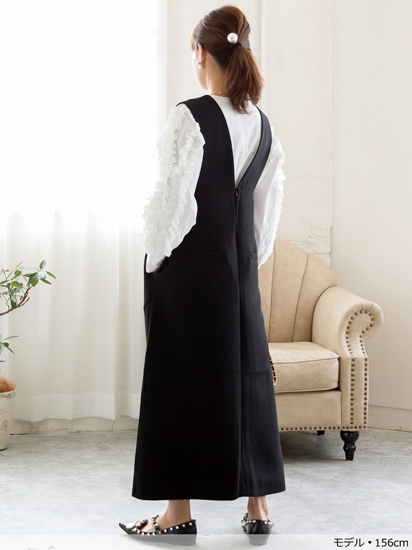 Vネックスタイリッシュワンピース | Onepiece,ノースリーブ ...