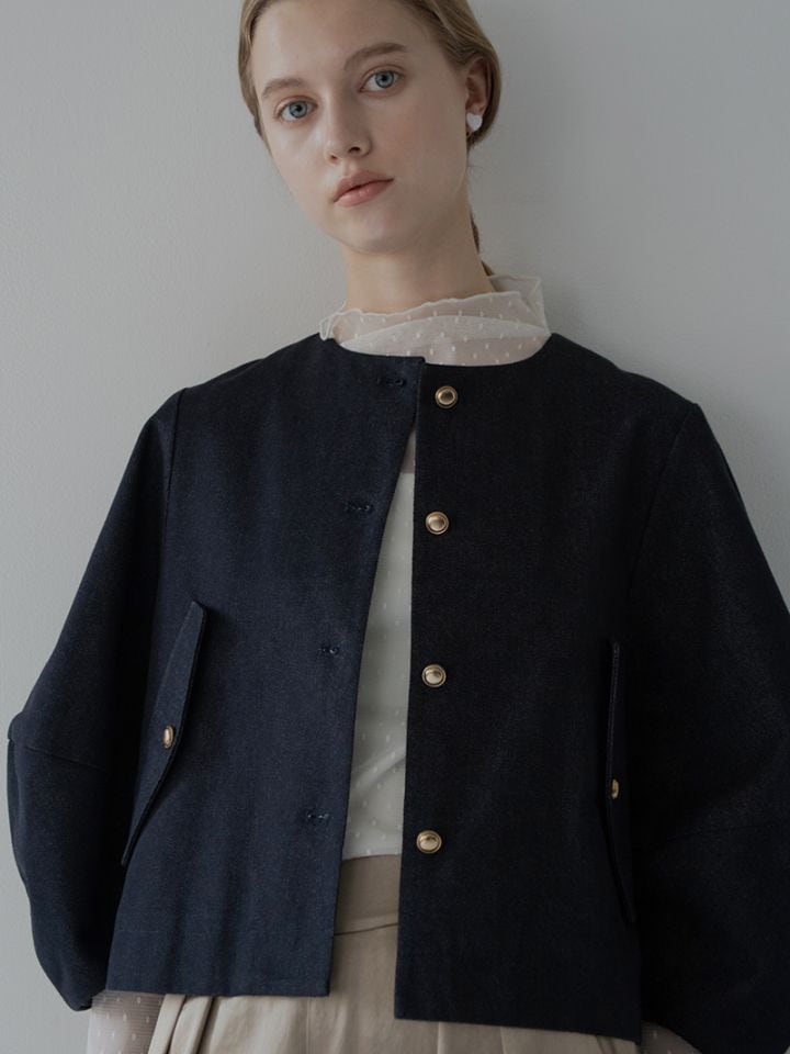 【週末限定】大人気！TREFLE +１　トレフル　プリーツデニムジャケット プリーツデニムジャケット | Outer | | TREFLE＋1（トレフル