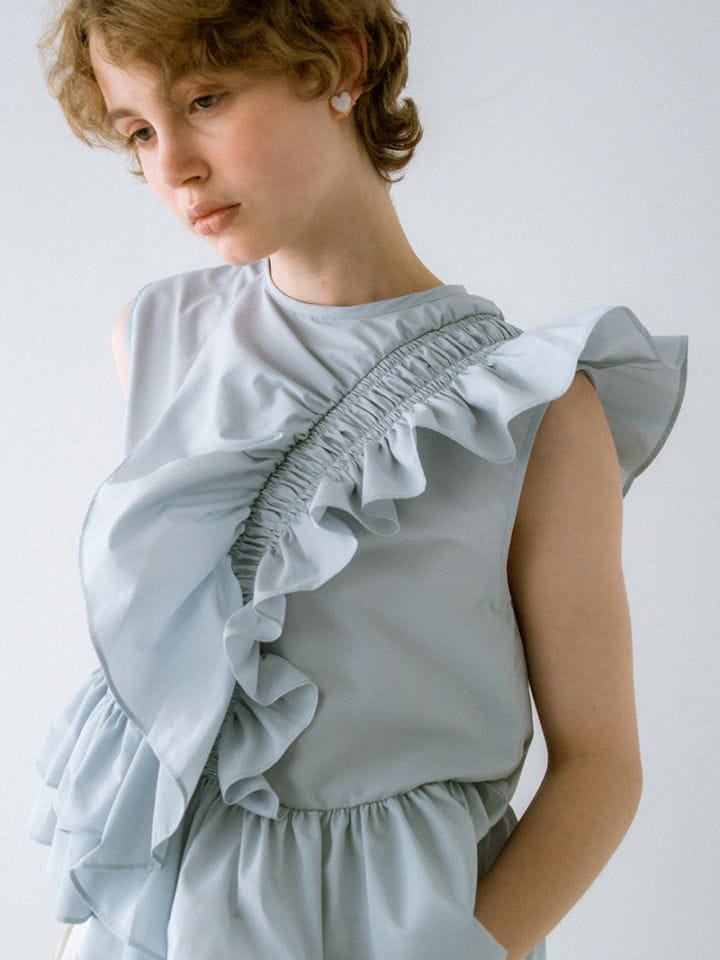 トレフルプラスワン袖フリルトップス アシメフリルトップス | Tops,トップス | | TREFLE+1(トレフル