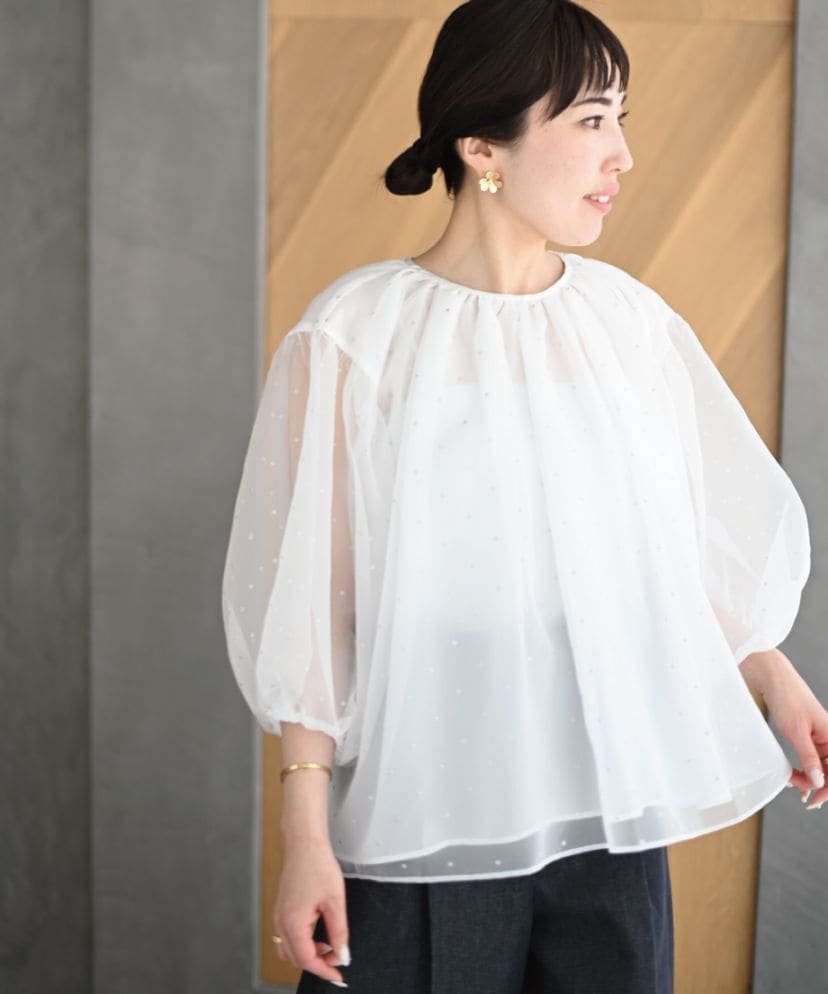 enshia.R】ドットブライズトップス(WHITE) | Tops,トップス