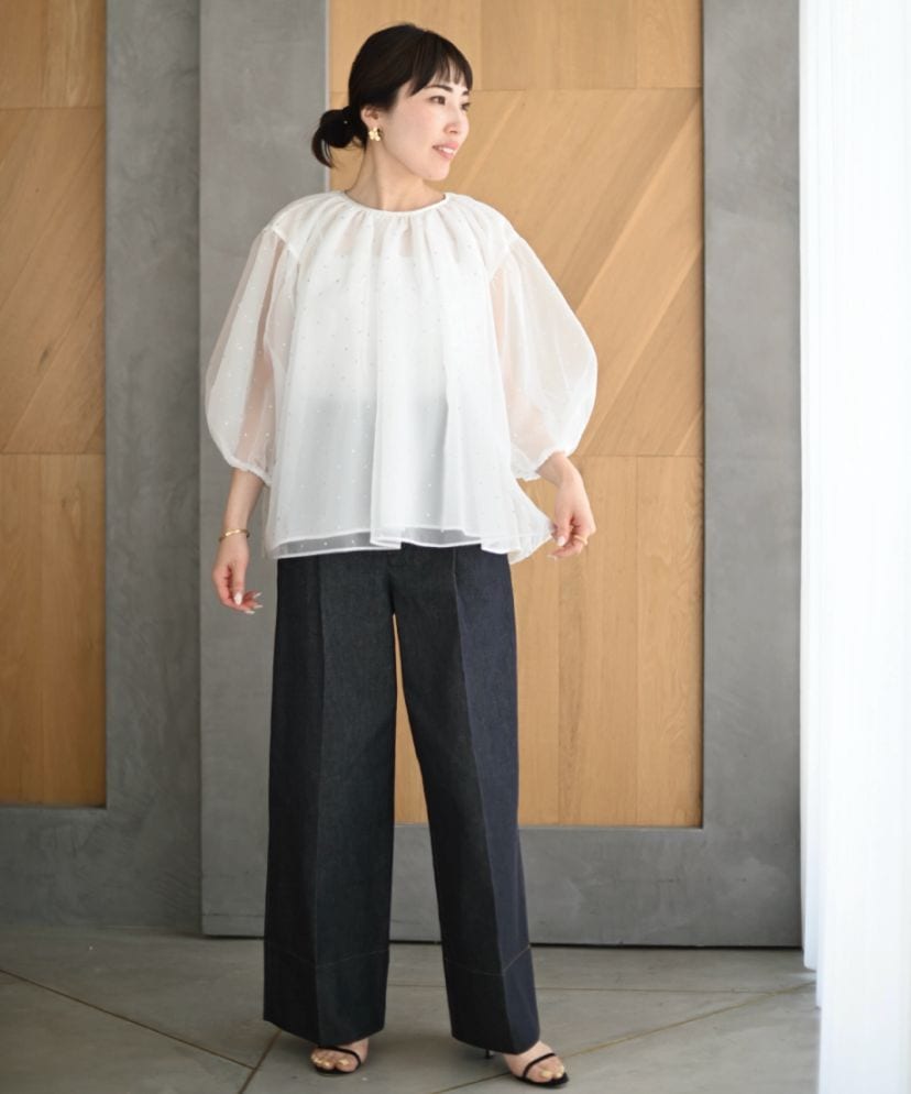 enshia.R】ドットブライズトップス(WHITE) | Tops,トップス