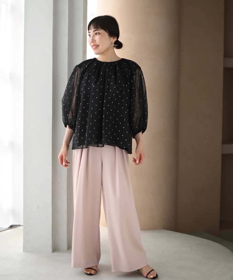 【新品未使用】トレフルプラスワン　enshia.Rドットブライズトップス enshia.R】ドットブライズトップス(WHITE) | Tops,トップス