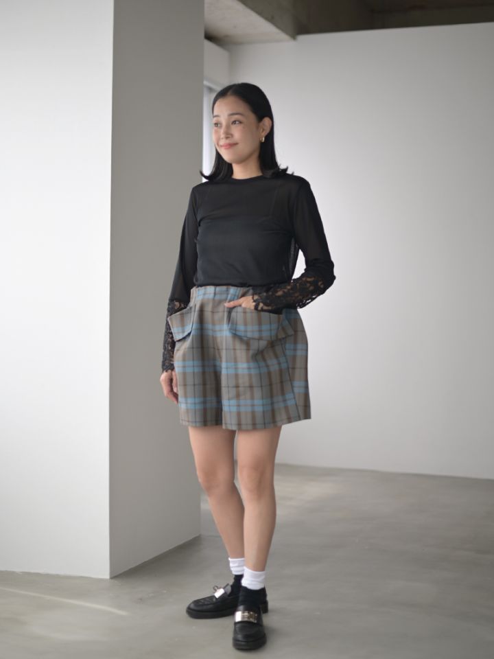 ギャバショートパンツ(CHECK) | Bottoms,ショート | | TREFLE＋1