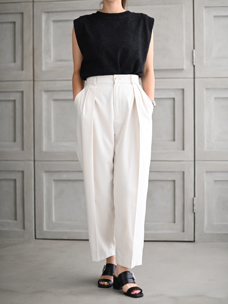 トレフルプラスワン　ポケットフリルパンツ　ラメホワイト　01 ポケットフリルパンツ(LAME WHITE) | Bottoms,パンツ