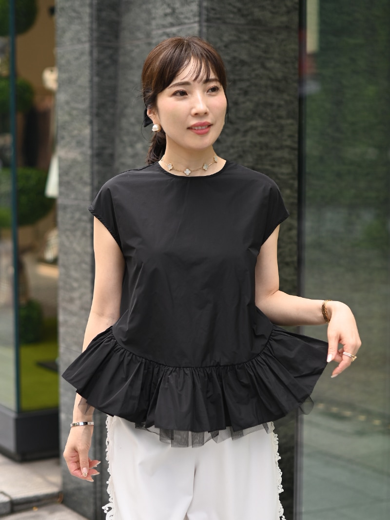 チュールギャザートップス | Tops,トップス | | TREFLE＋1（トレフル