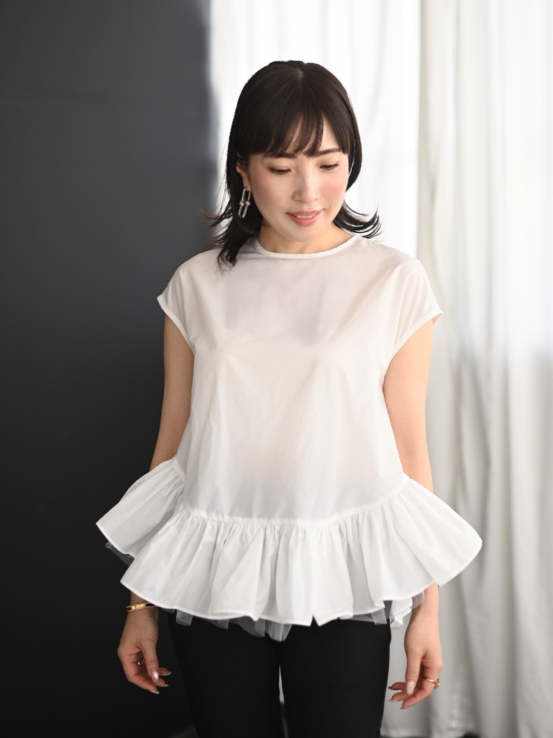 チュールギャザートップス | Tops,トップス | | TREFLE＋1（トレフル