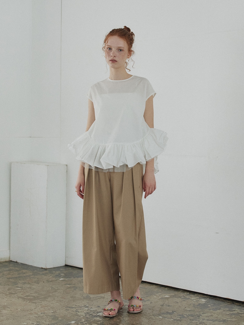 trefle+1 ギャザーフリルブラウス チュールギャザートップス | Tops,トップス | | TREFLE＋1（トレフル