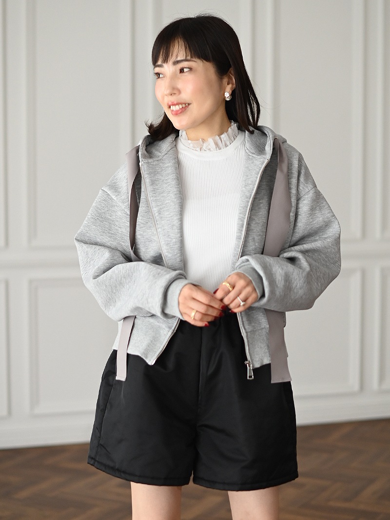 トレフルプラスワン　ラッピングパーカー ribbonパーカー | Outer | | TREFLE＋1（トレフルプラスワン）