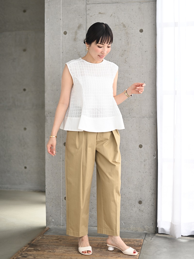 TREFLE＋1 トレフルプラスワン　ツィードトップス シアーツイードトップス | Tops,ブラウス | | TREFLE＋1
