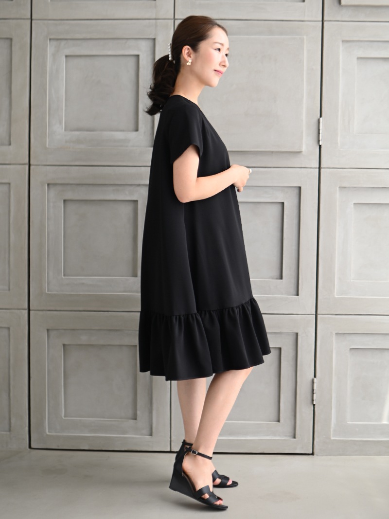 裾フリルフレアワンピース～半袖(short) | Onepiece,半袖