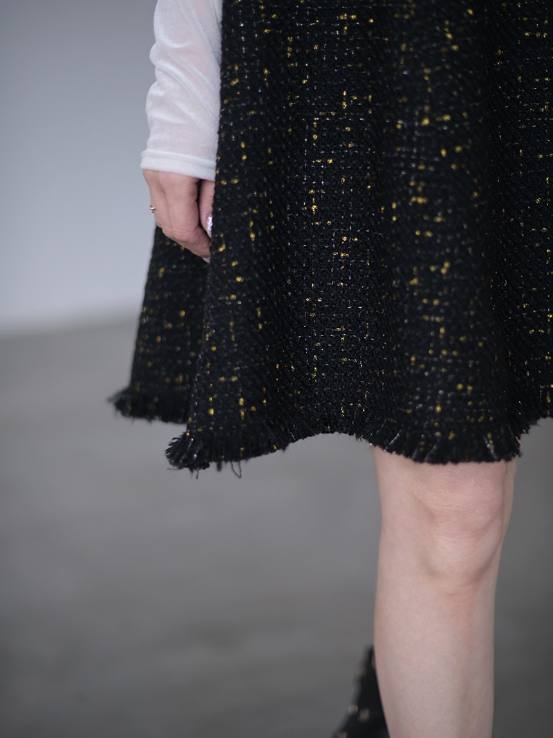 トレフルプラスワン　ツイードワンピース　ブラック ツイードワンピース | Onepiece,ノースリーブ | | TREFLE＋1（トレフル