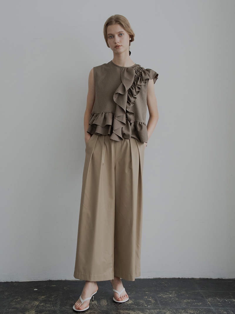 アシメフリルトップス(CHECK) | Tops,トップス | | TREFLE＋1