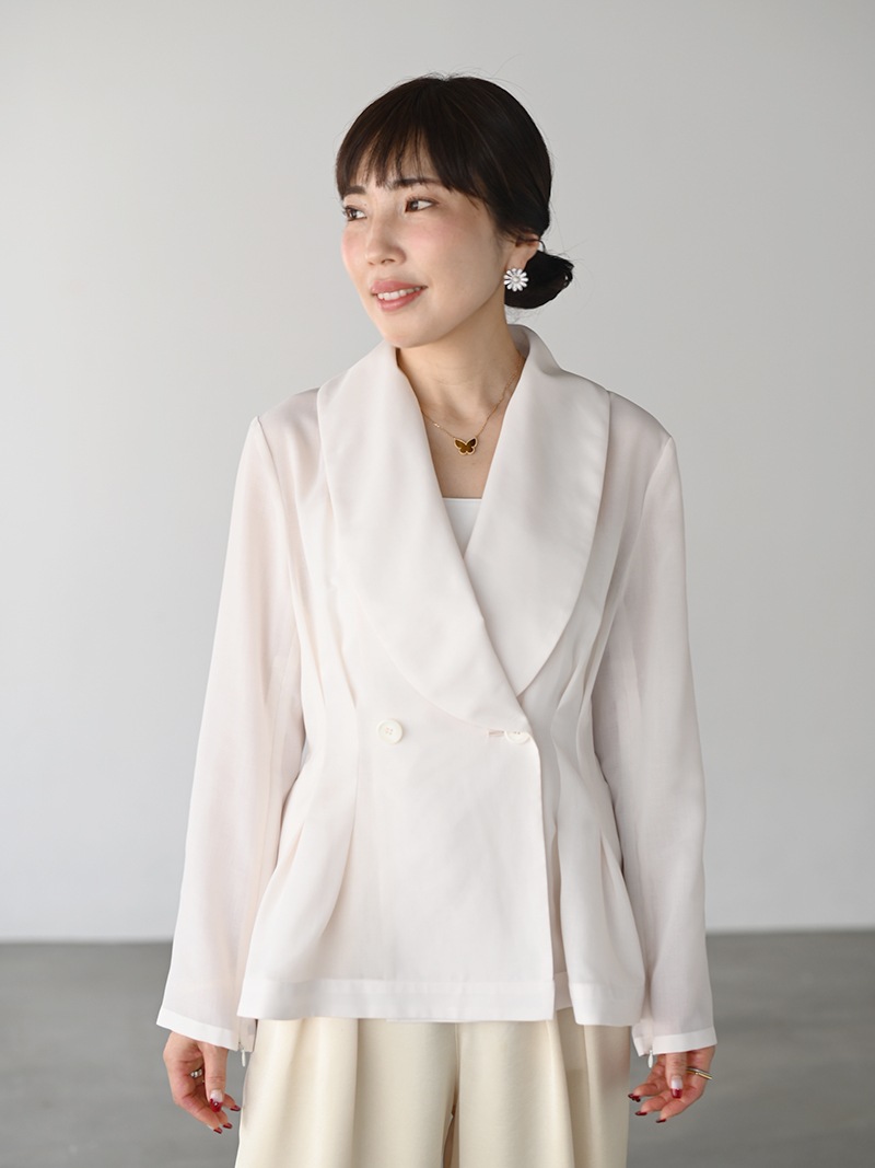 【新品】TRÈFLE +1 ドットジャケット スリットスリーブシアージャケット | Outer | | TREFLE＋1（トレフル