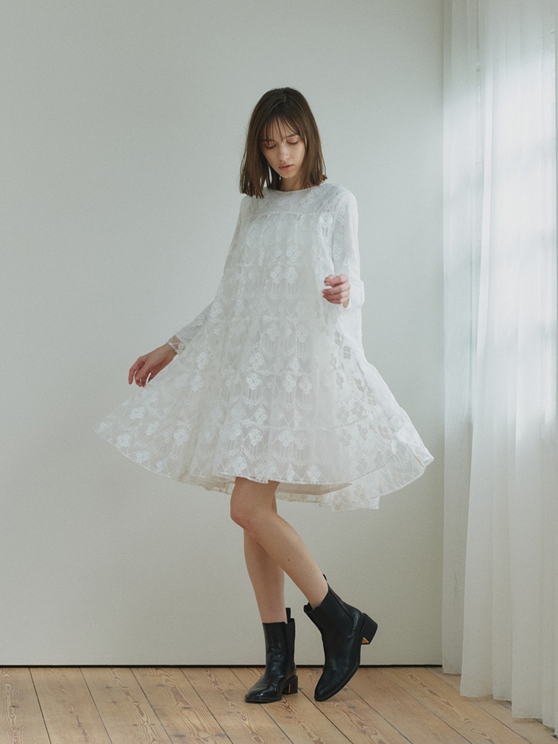 【新品】トレフルプラスワン　TRÈFLE+1 ワンピース　白　ホワイト レースフェアリーワンピース～short | Onepiece,長袖 | | TREFLE＋1