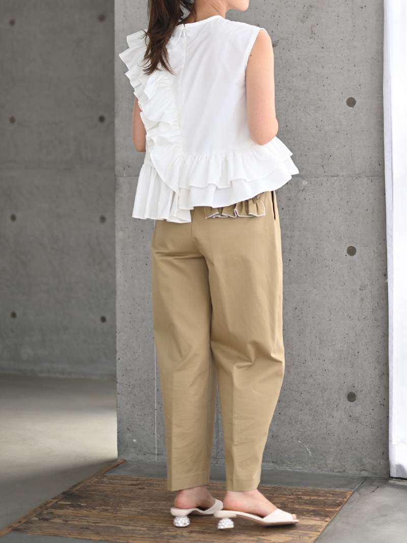 トレフルパールパンツ白にた近いべージュ トレフルパールパンツ白にた近いべージュ